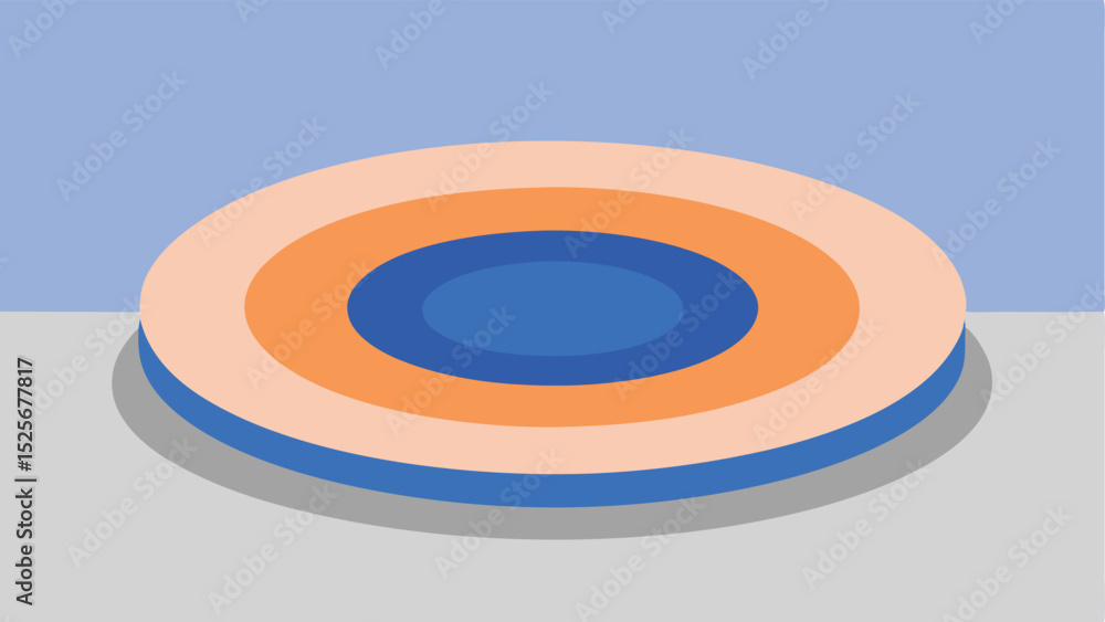 Poster abstract composition of layered colored circles creating a modern design element