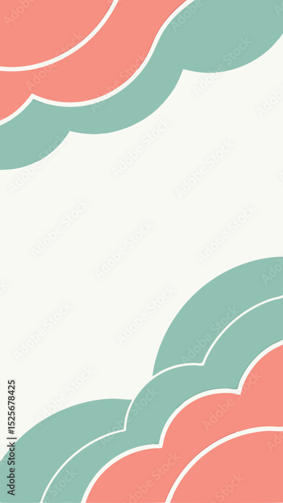 Aufkleber abstract design with geometric shapes in soft colors on a white background