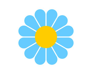 Flower shape. Daisy or gerbera silhouette isolated on white background. Floral design element. Spring or summer concept. Vector flat illustration.