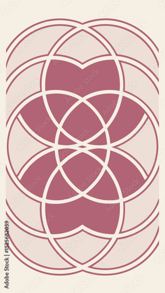 Poster abstract geometric floral pattern with transparent elements for creative design projects