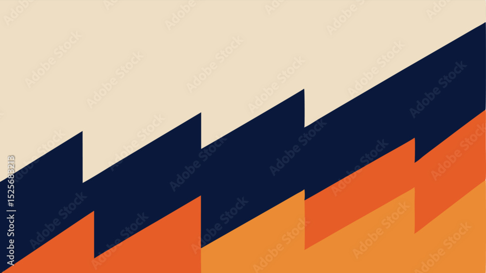 Poster abstract geometric zigzag pattern in retro colors suitable for versatile design projects