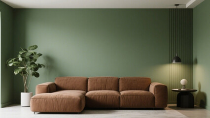 Modern living room interior with stylish sofa and contemporary furniture design