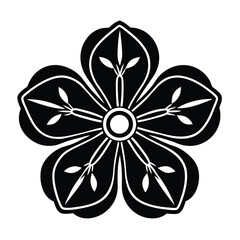 Primrose Flower Silhouette Vector Illustration on White Background