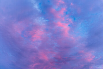 pink, red and blue sunset as sky background