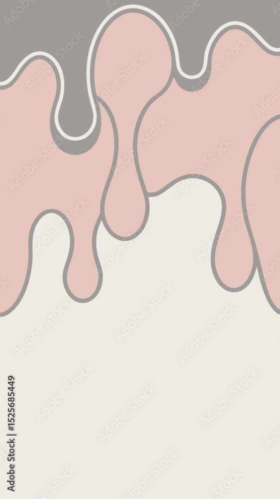 Poster abstract minimalist vector design with soft colors and fluid drip shapes