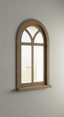 Fototapeta premium Small Arch Window in White Textured Wall