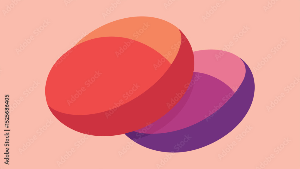 Poster Abstract overlapping shapes illustration with gradient colors on a transparent background