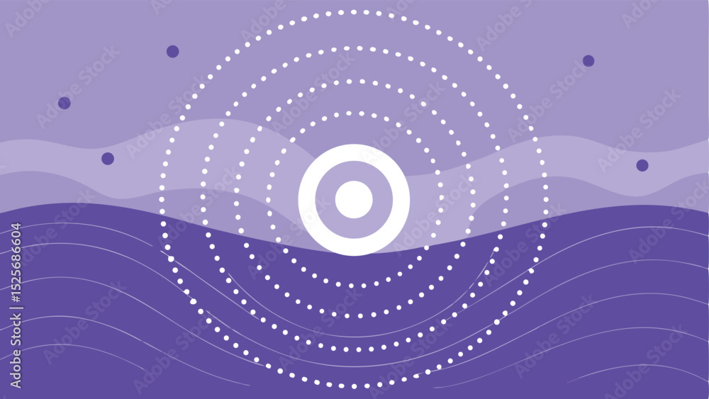 Poster abstract purple composition with dots and shapes design on transparent background