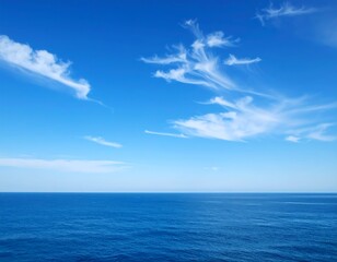 Vast blue sky and sea