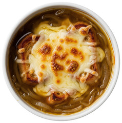 soup of beans in a white bowl, isolated on transparent background