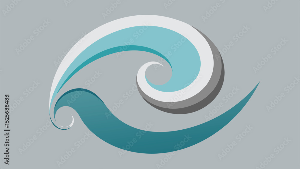 Poster abstract swirl design with blue and teal colors suitable for various design projects