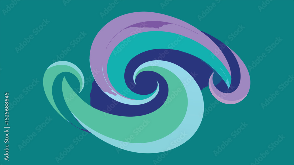 Poster abstract swirl of colorful gradient layers on a transparent background