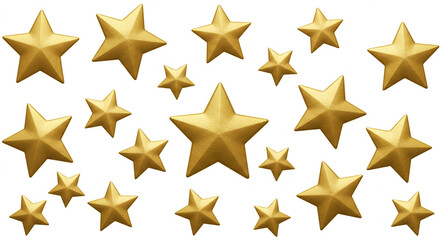 Gold stars on a white background create a festive and celebratory feeling