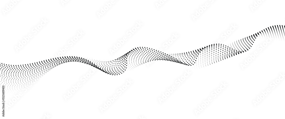 Aufkleber Flowing Dot Wave halftone gradient pattern on transparent background	