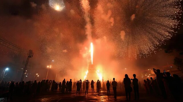 Vibrant New Year Fireworks Display in Kash, Pakistan