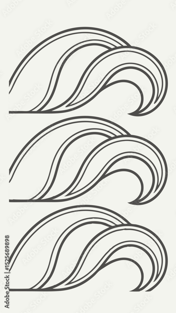 Poster Abstract wave forms in a modern design suitable for various creative projects