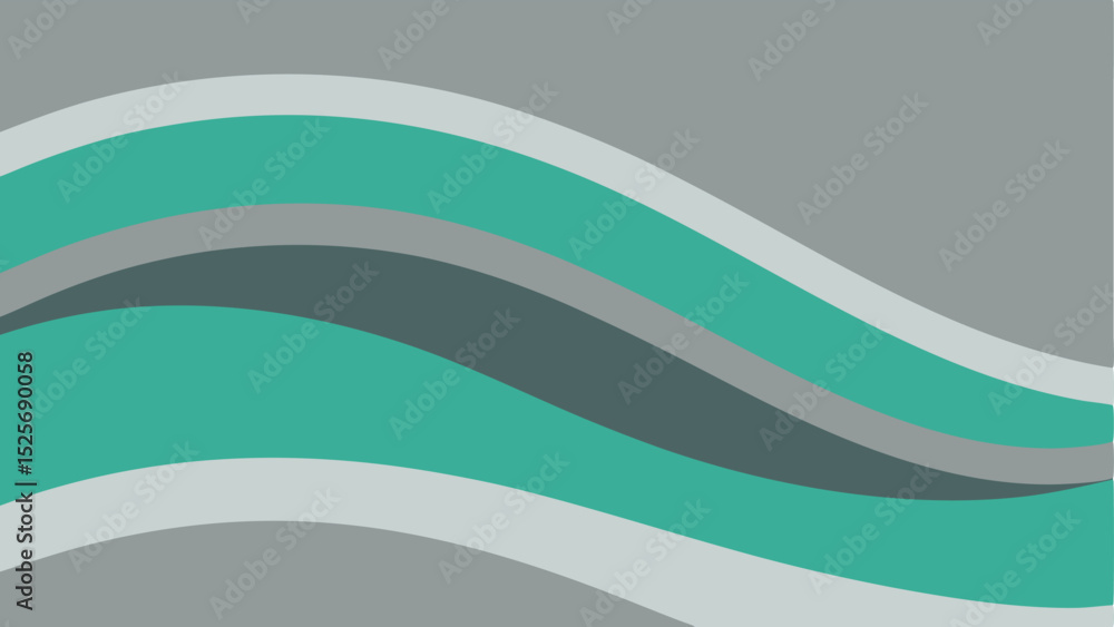 Poster abstract wavy background with shades of gray and teal suitable for various projects