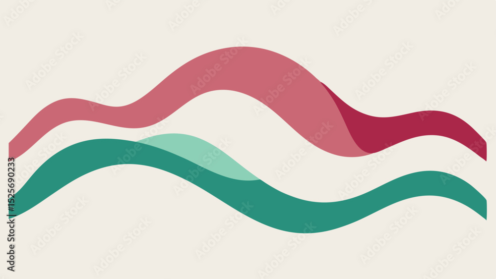 Poster abstract wavy layered shapes in modern colors with transparency for versatile design projects