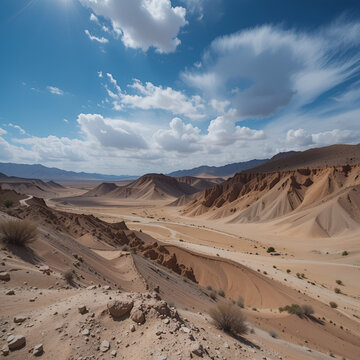 Eroded landscape in the Desierto del Diablo in the Los Colorados area, in the town of Tolar Grande in the province of Salta in La Puna Argentina. Argentina, South America, America
