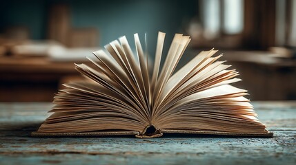 An open book sitting on top of a table