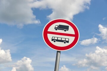 No entry with trucks and buses traffic sign