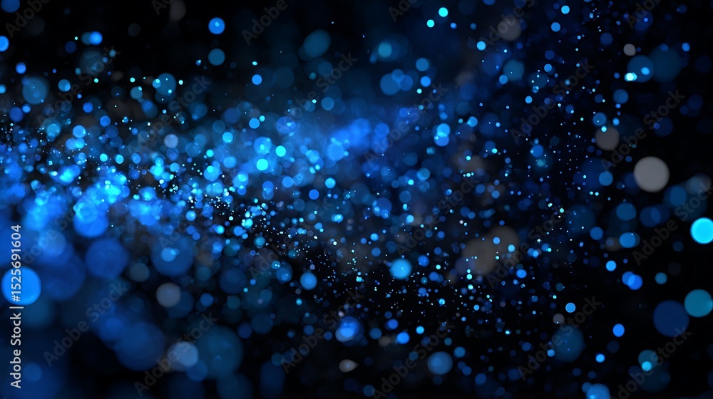 Aufkleber Blue and glow particle abstract bokeh background