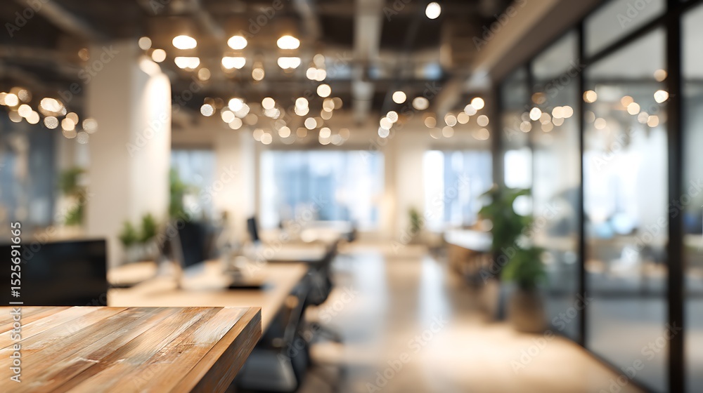 Aufkleber blurred background of modern office interior, empty open space for design