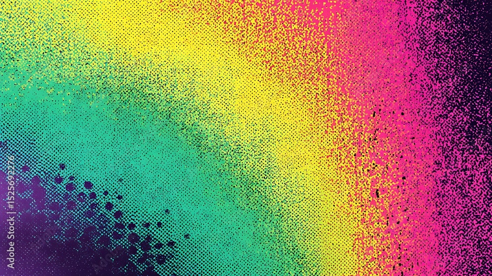 Poster Colourful 80s 90s style background banner with a noisy gradient texture