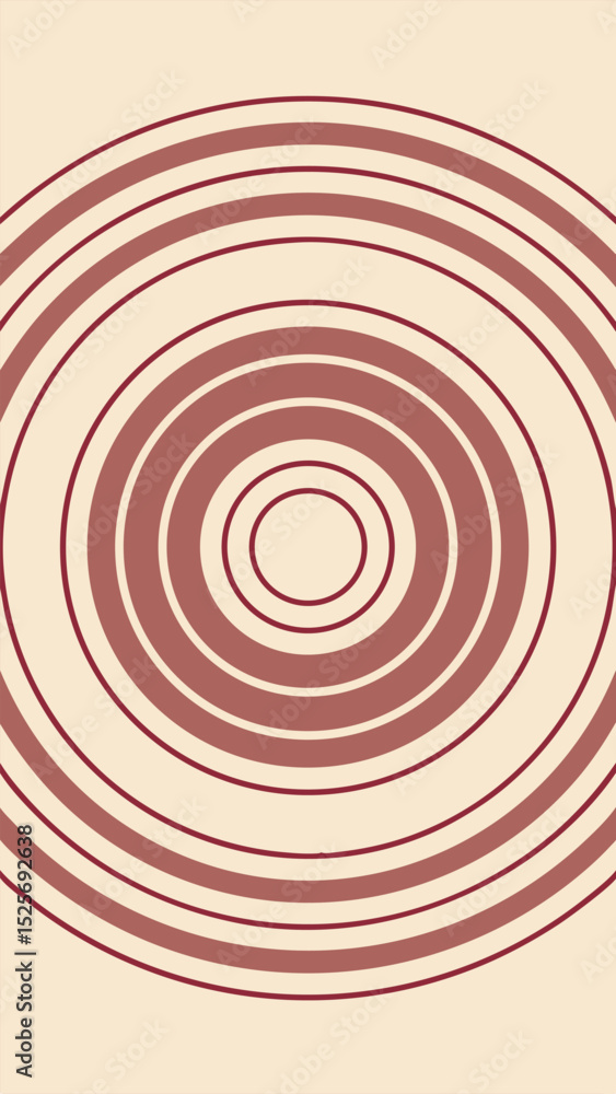 Poster concentric circles design on cream background with transparency for versatile applications