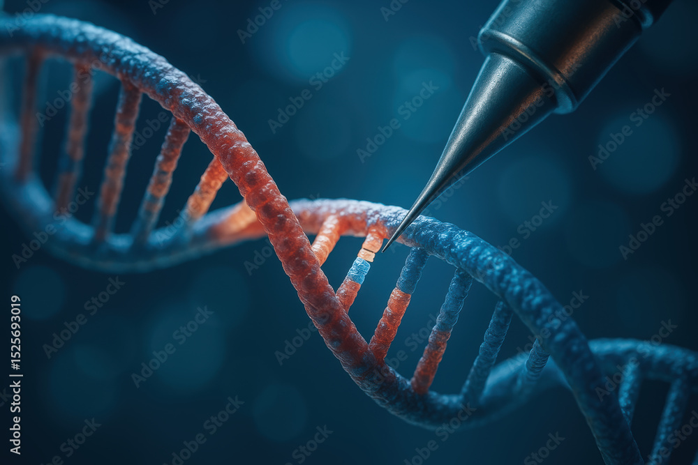 Poster genetic bio research with engineering innovation in dna modification using precise molecular technol