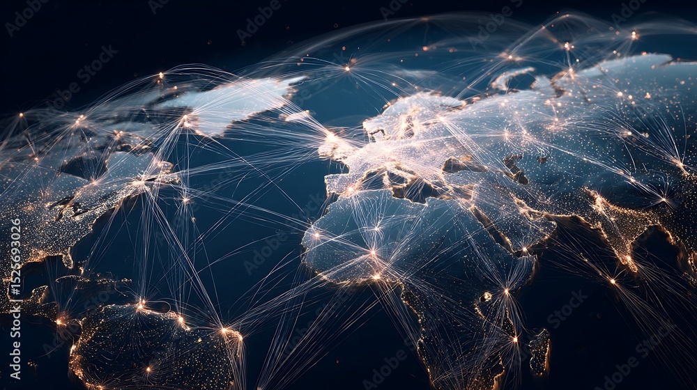 Aufkleber Global network, abstract data background