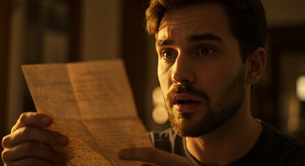 A Man's Shocked Reaction to a Mysterious Letter