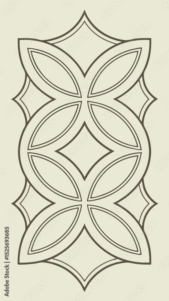 Poster elegant floral pattern design in cream color with transparent background for versatile use