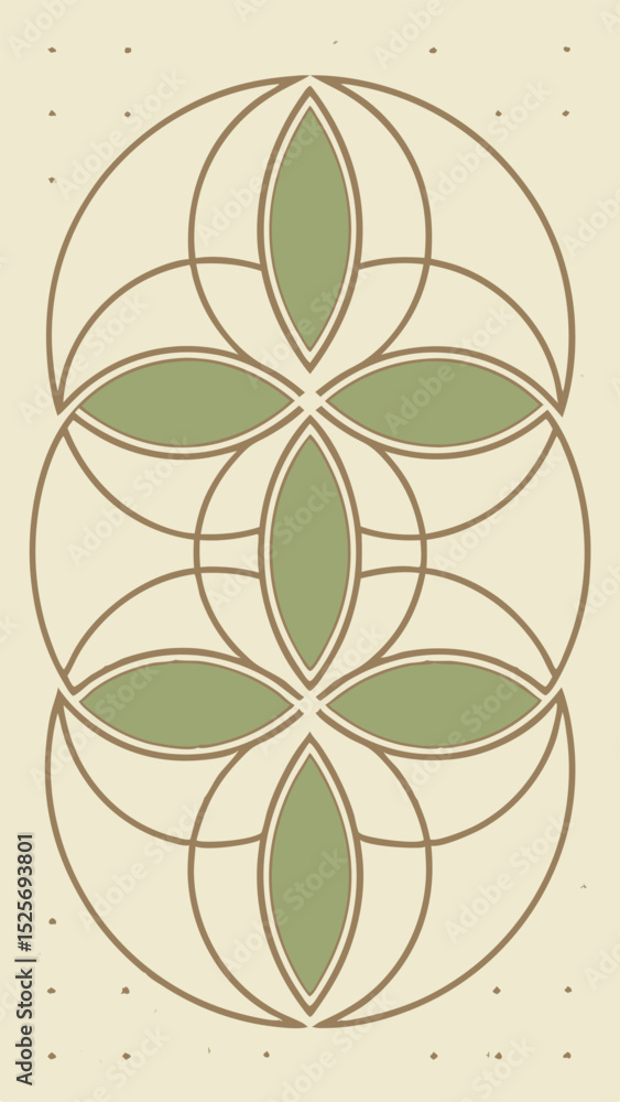 Poster elegant geometric floral design with transparent background suitable for various projects