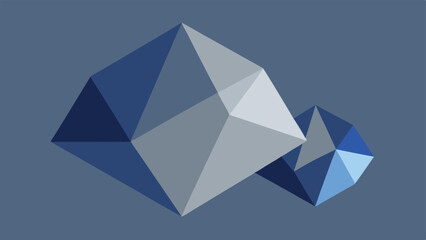 Geometric crystal shapes in shades of blue perfect for modern design projects