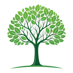 Fototapeta premium Vibrant Green Tree with Abundant Leaves Representing Life and Growth in Nature