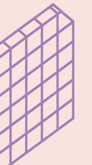 Isometric geometric illustration of a three dimensional cube structure design