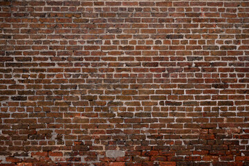 Aged Red Brick Wall Background Image