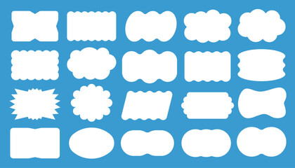 Editable Vector Labels Set with Shadow – Retro Decorative Frames for Text