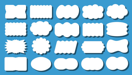 Editable Vector Labels Set with Shadow – Retro Decorative Frames for Text
