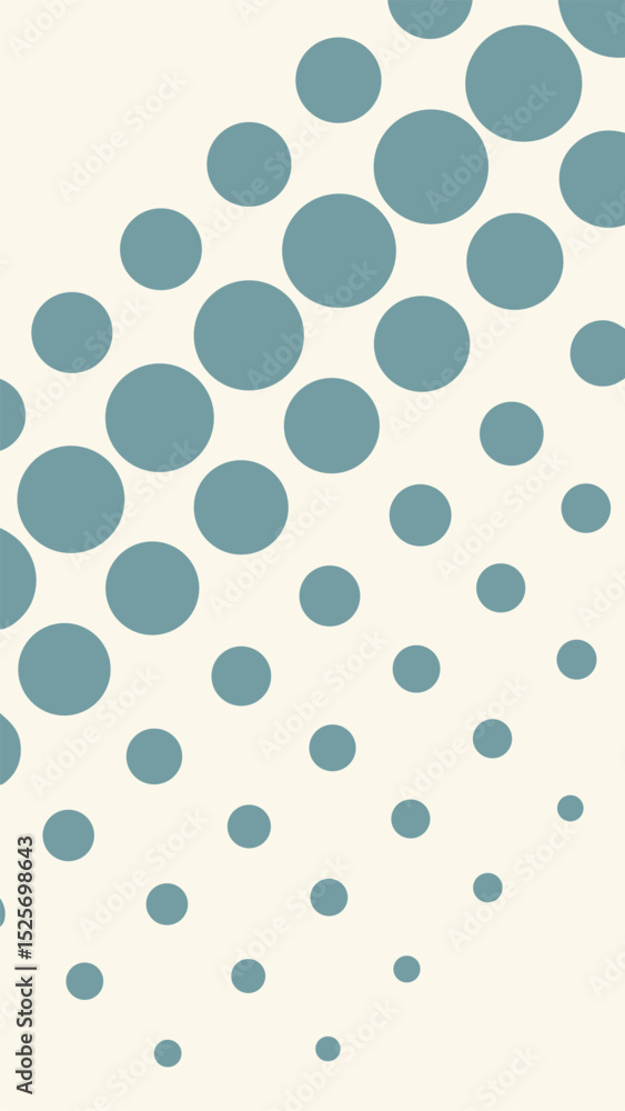 Poster teal gradient circle pattern design on white background offers modern abstract style