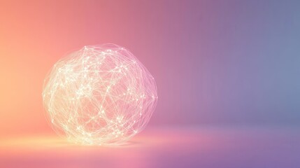 Sphere of glowing interconnected lines