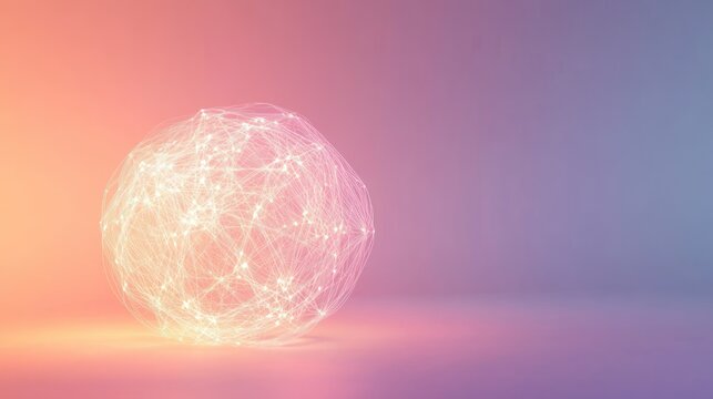 Sphere of glowing interconnected lines