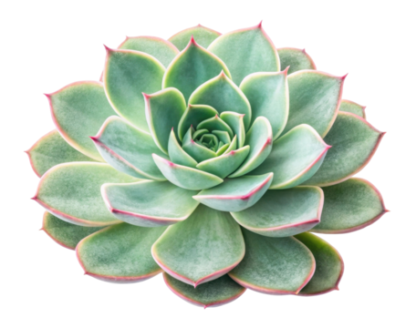 Vibrant Green Succulent Plant with Layered Leaves on a Transparent Background - Powered by Adobe