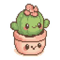 Pixel art cute Kawaii cactus
