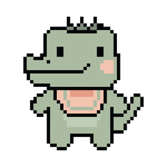 Pixel art cute Kawaii crocodile
