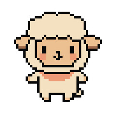 Pixel art cute Kawaii sheep