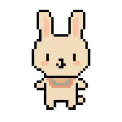 Pixel art cute Kawaii rabbit