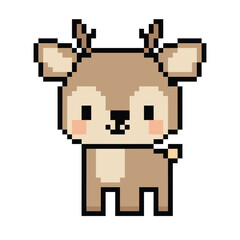 Pixel art cute Kawaii deer