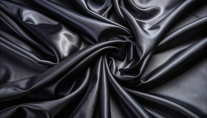 Obraz premium Luxurious Dark Gray Silk Fabric Texture Elegant Draped Background